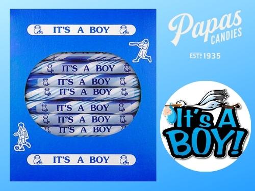 Its a Boy Peppermint Sugar Sticks 24ct Box 